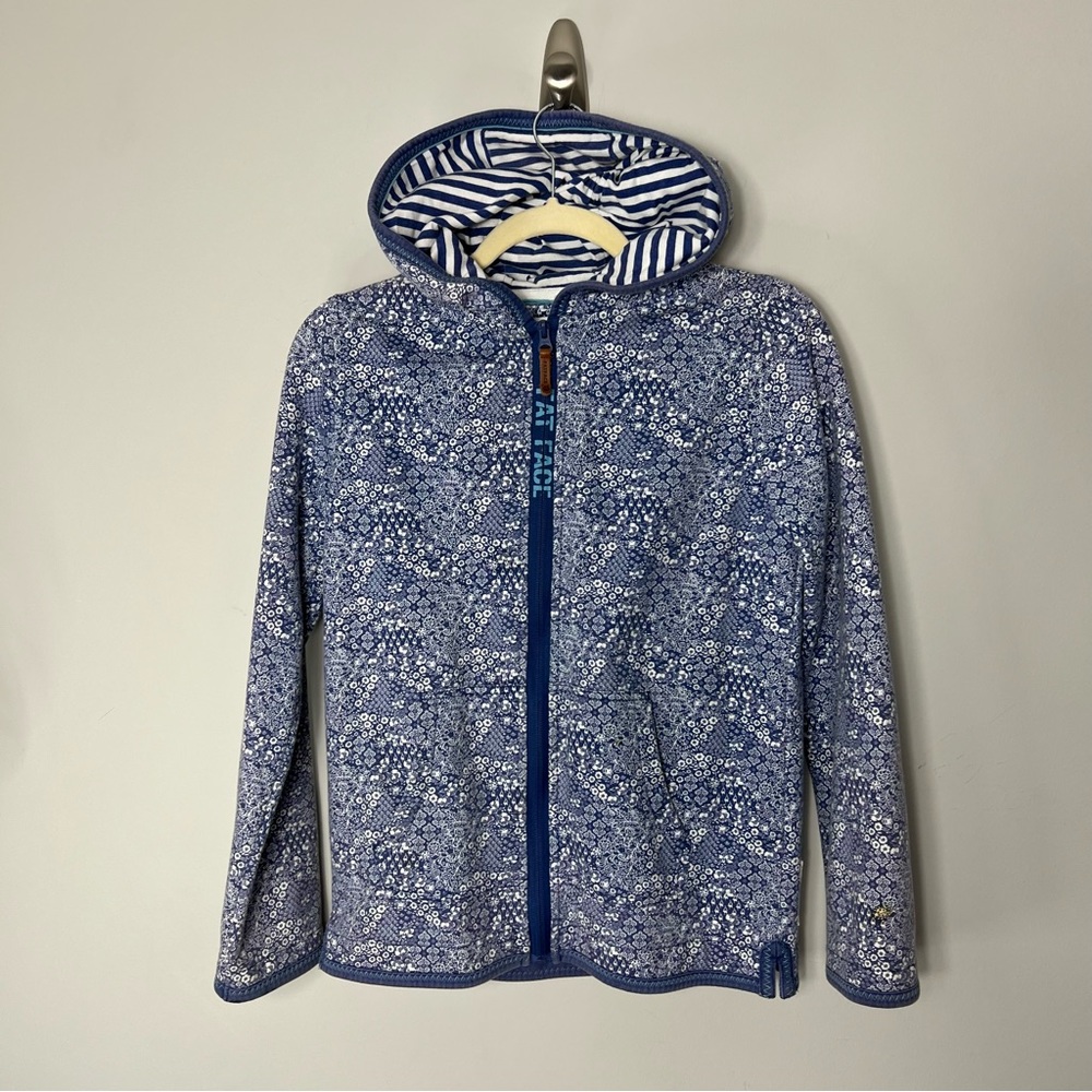 Fat Face Hoodie Zip Sweatshirt Blue Pattern Ladybug Stripe